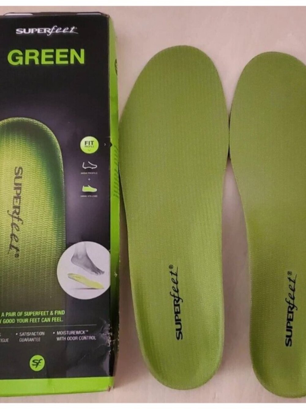 Superfeet Green Insoles Size C High Arch Maximum Support - Picture 13 of 13